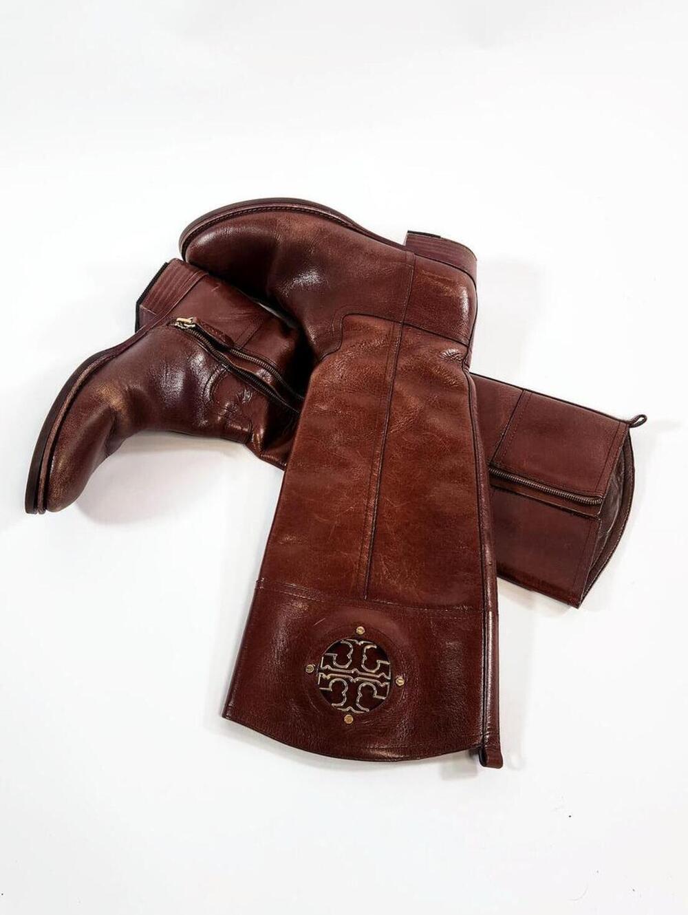Tory Burch Brown Leather Knee-High Boots Size 7.5M